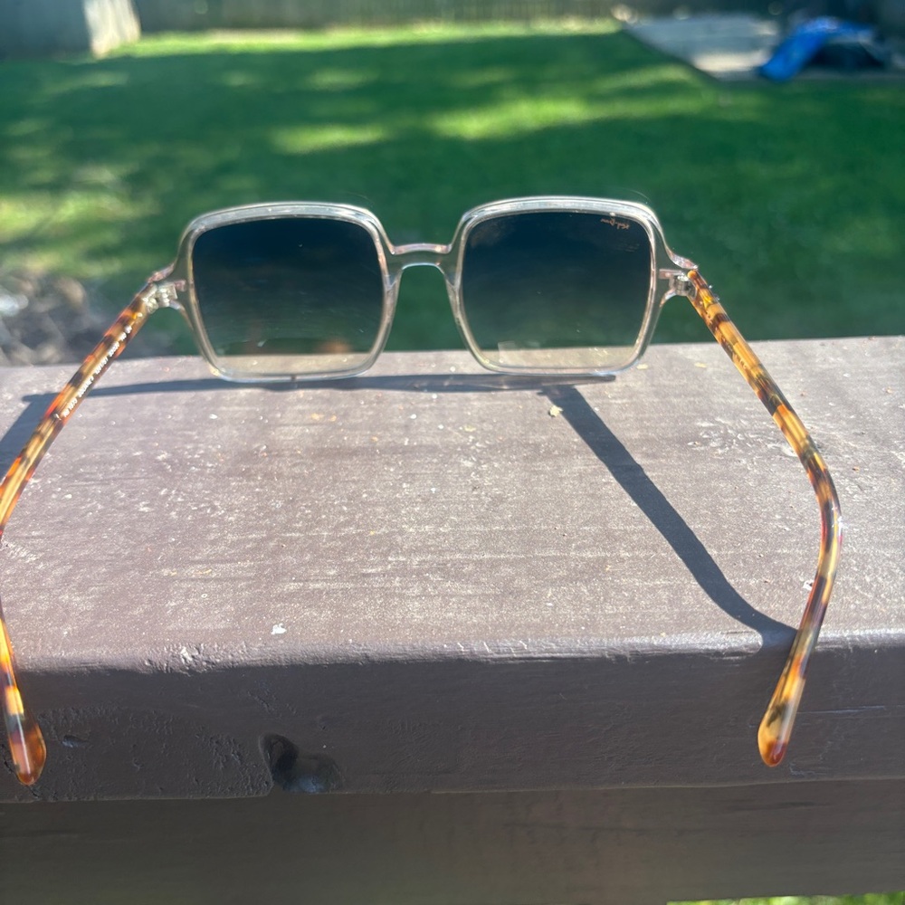 Ray-Ban Clear square Frame Sunglasses with Brown Gradient Lenses - Picture 4 of 7